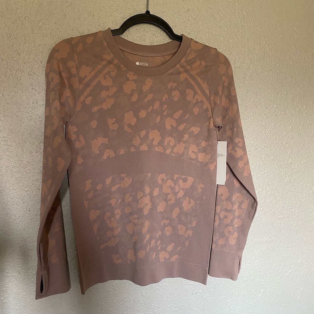 Zella Women's Long Sleeve Top - Taupe Leopard